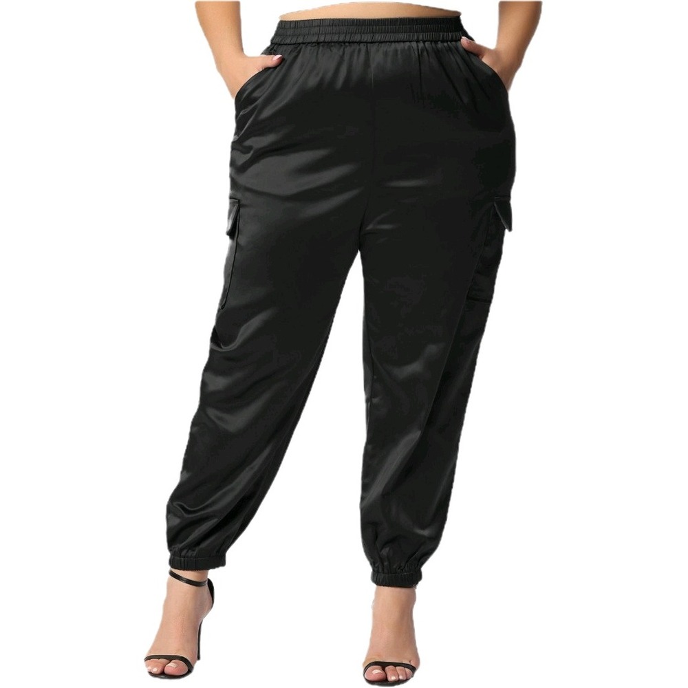 International Concepts INC XL women's sateen joggers slacks pockets drawstrings